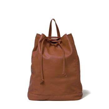 Vegan Leather Backpack In Russet Brown