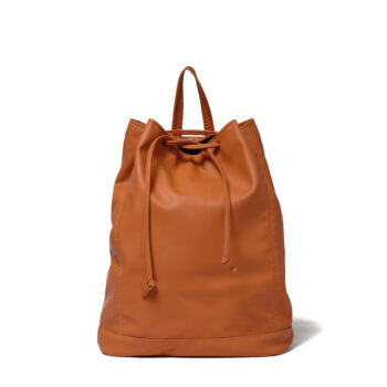 Vegan Leather Backpack In Burnt Orange